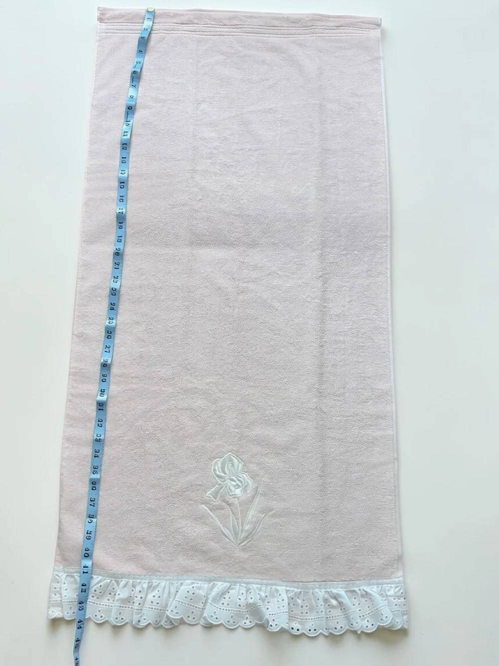 Vintage R.A. Briggs Pink Iris Towel Set Lace Trim Bath Hand Washcloth NWT